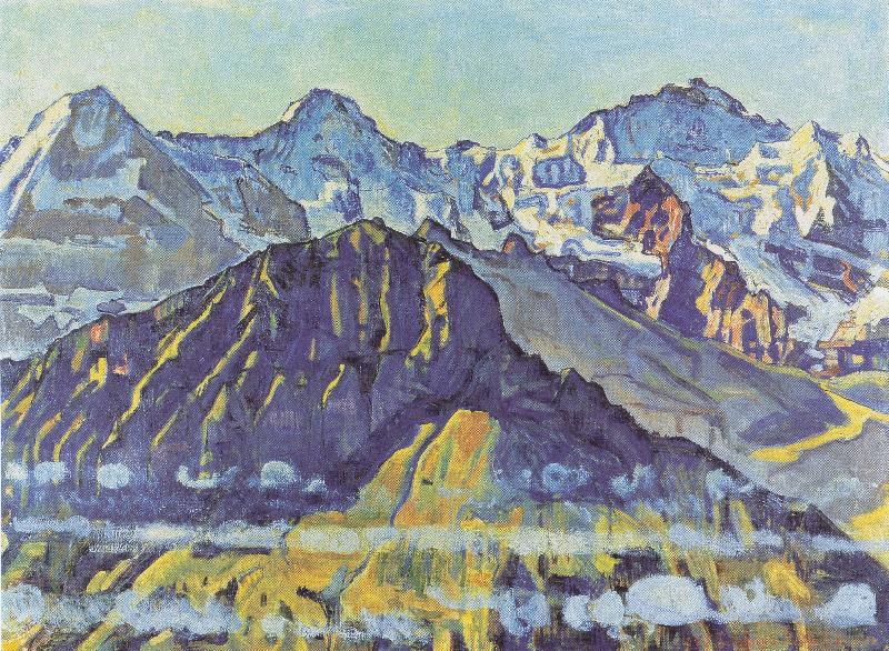 Ferdinand Hodler Eiger Monch und Jungfrau in der Morgensonne Spain oil painting art
